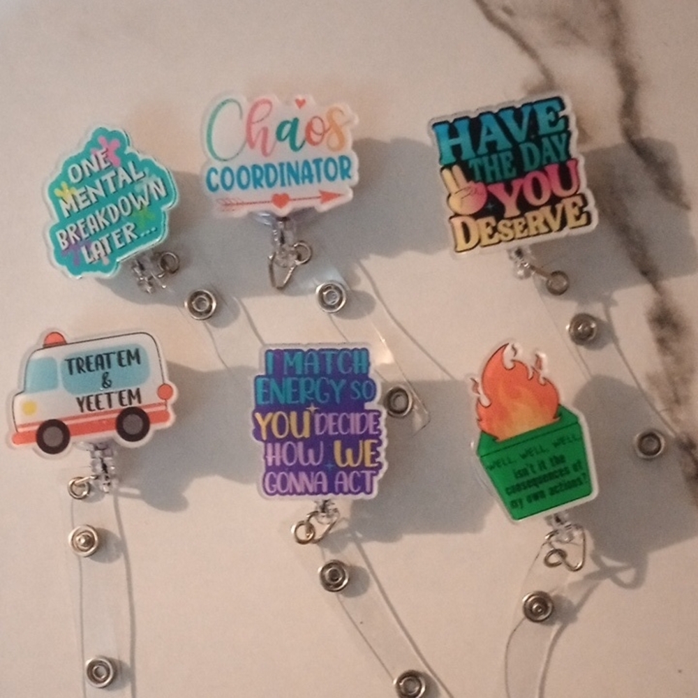 Badge Reels Lot Of 6